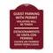 Signmission Guest Parking with Permit Violators Will Be Towed Estacionamento De Visita Con Permis, BU-1824-23926 A-DES-BU-1824-23926 - alternate 1
